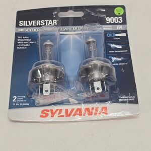 Sylvania 9003 H4 SilverStar Hi Performance Halogen Headlight Set 2 Bulbs